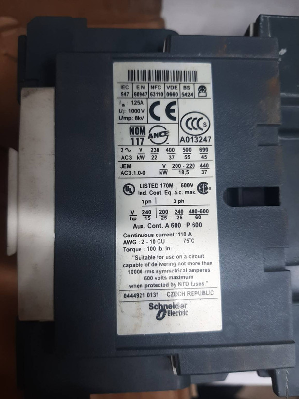 کنتاکتور اشنایدر 80 آمپر مدل Schneider Electric LC1D80 | اصلی | سه فاز